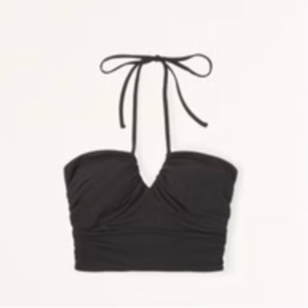 Abercrombie & Fitch Black Strappy Halter Slinky Summer Top Small Women’s